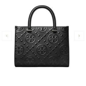 Tory Burch Black Embossed Tote